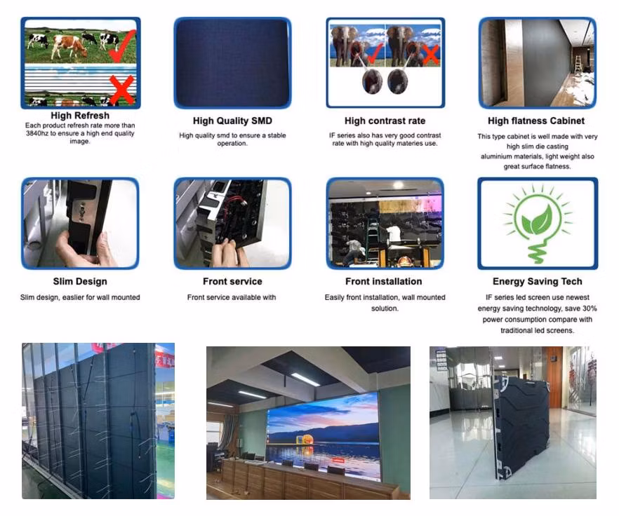 P3 Indoor Wall Mounted Billboard Sign LED Display Screen Video Wall