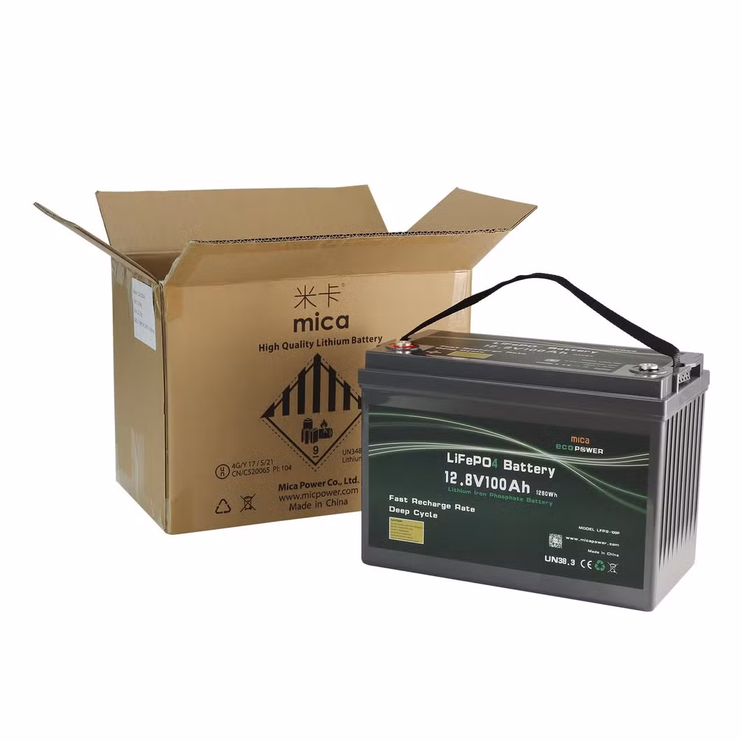 Mica CE Un 15 Years LiFePO4 Battery 12V 100ah Lithium Battery Pack LFP RV/Golf Cart/Yacht/Marine Solar Energy Storage Battery