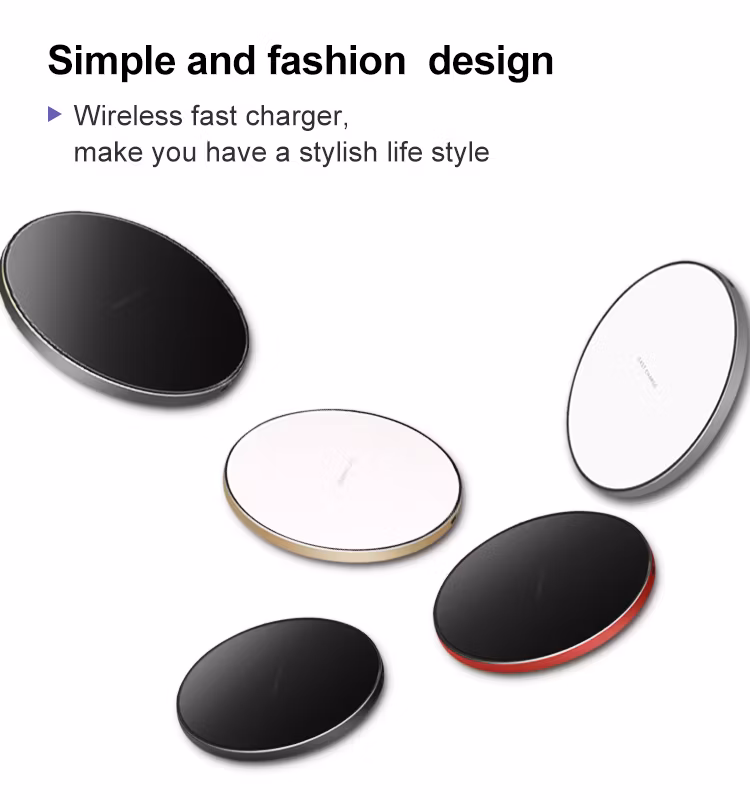 Custom Logo Promotional Gifts Universal 15W Wireless Charging Pad Fast Charger Portable Round Aluminium Alloy 10W LED Light Wireless Chargers