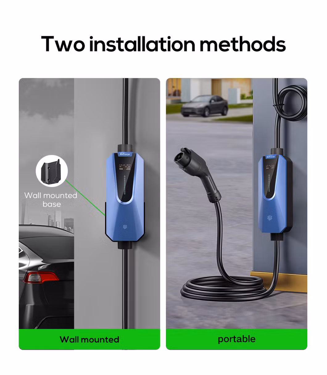 Ovrod Level 2 Smart 32A 380V 22kw Portable Charging Station Electric Vehicles EV Charger