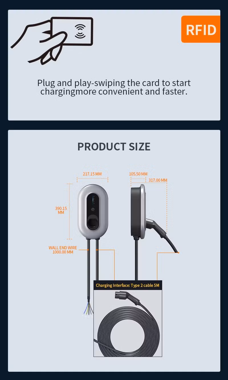Wall Mount EV Charger Wallbox 7kw EV Charging Pile