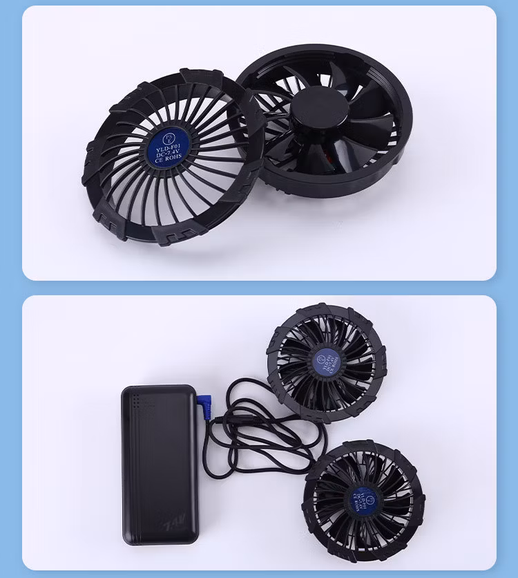New 13V Solar Powered Charging Air Conditioning Suit Lithium Battery with Brushless Fan High Wind Power Accessory for Labor Protection Suit