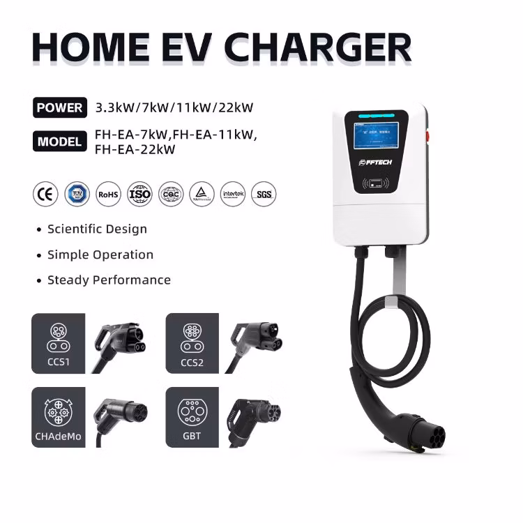 7kw 11kw 22kw CCS2 Type2 Ethernet AC Electric Vehicle Charging Station Ocpp1.6j Type1 CCS1