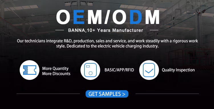 Banna Factory OEM ODM EV Charger 7kw 3 Phase for 32A Charging Stations for Electric Vehicles Portable EV Charger