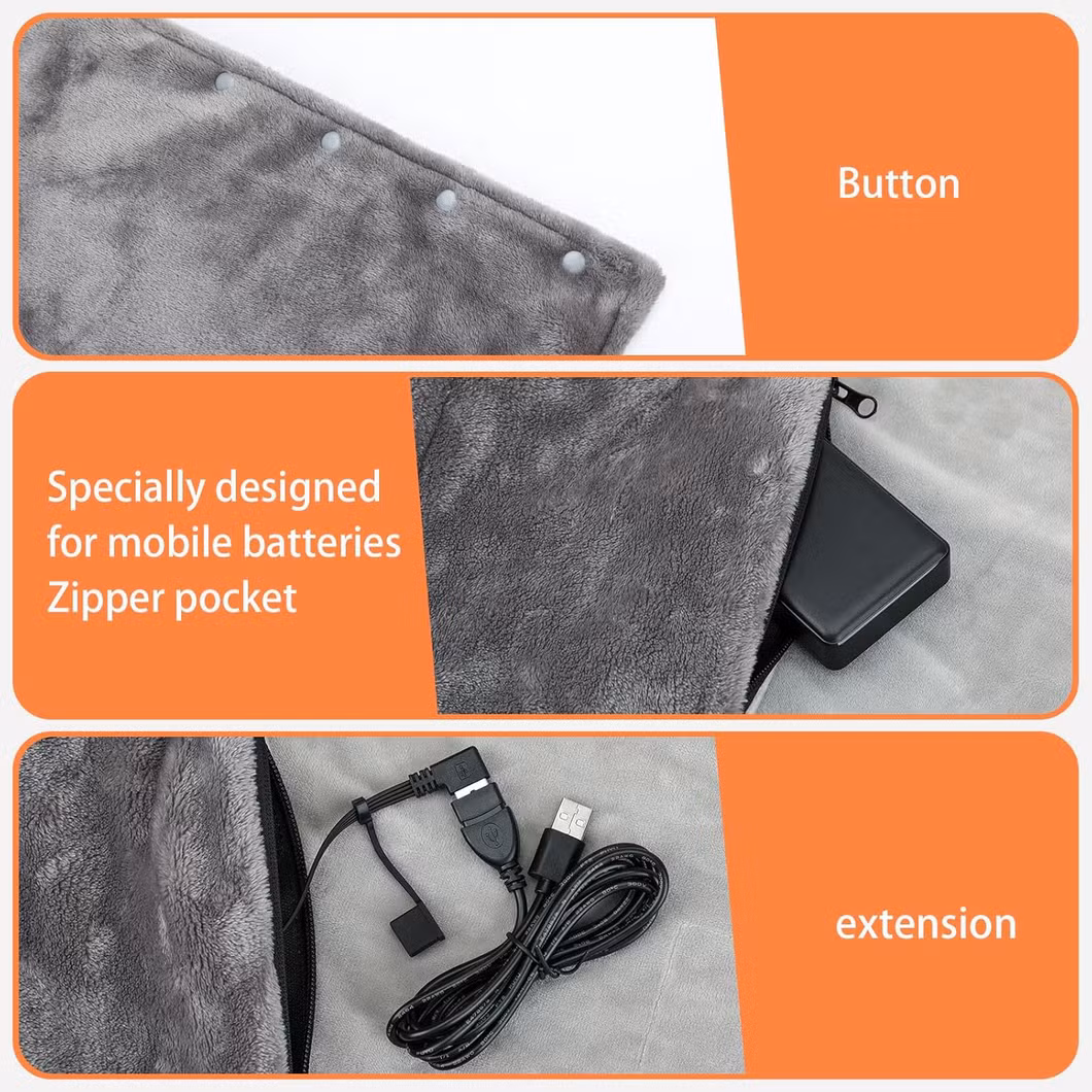 Cordless Electric Blanket USB Portable Heated Blanket
