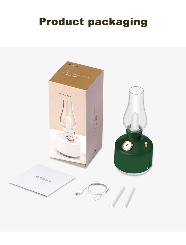 Mini Portable Cool Mist Humidifier Diffuser Air Humidifier USB Warm Light Flame Ultrasonic Humidifier