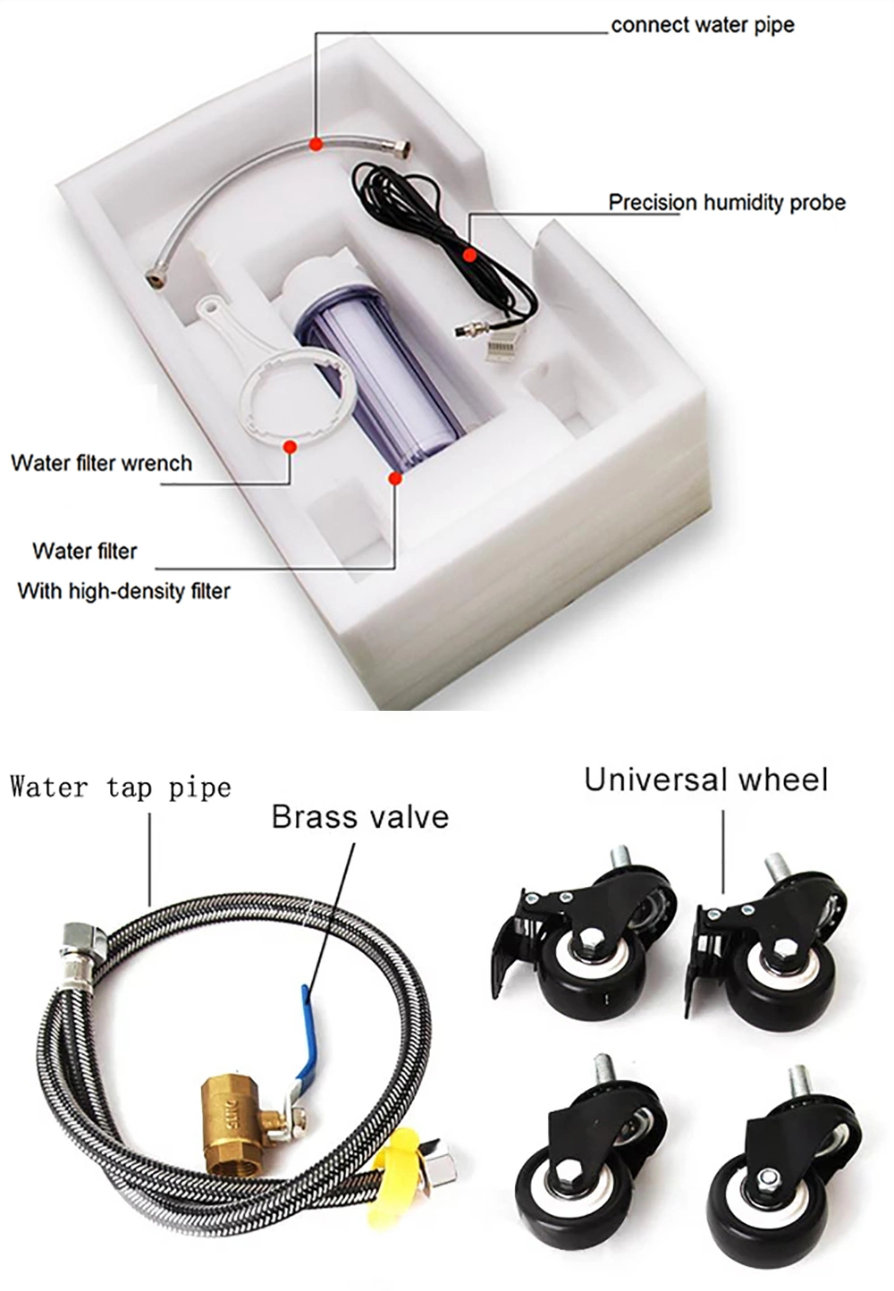 China 3L/Hr Universal Wheel Movement Steam Ultrasonic Humidifier