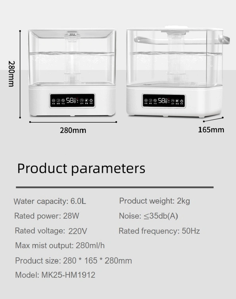 WiFi Top Filling Transparent Tank Aroma UV Timer Ultrasonic Cool Warm Mist Humidifier