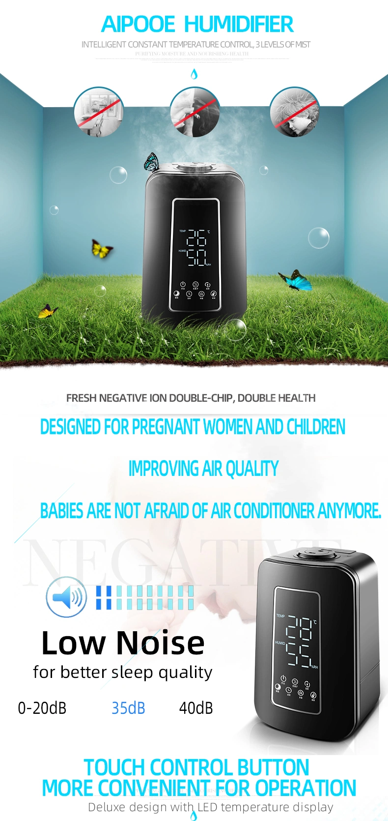 New Design 4.5L Aroma Warm Mist Humidifier Steam Humidifier