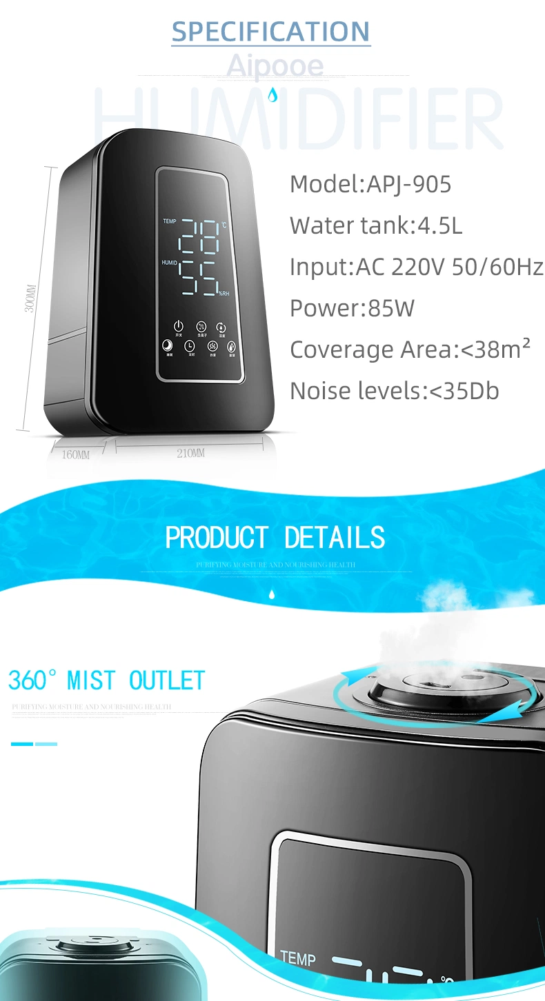 4.5L Warm Mist Humidifier Steam Humidifier for Office Home