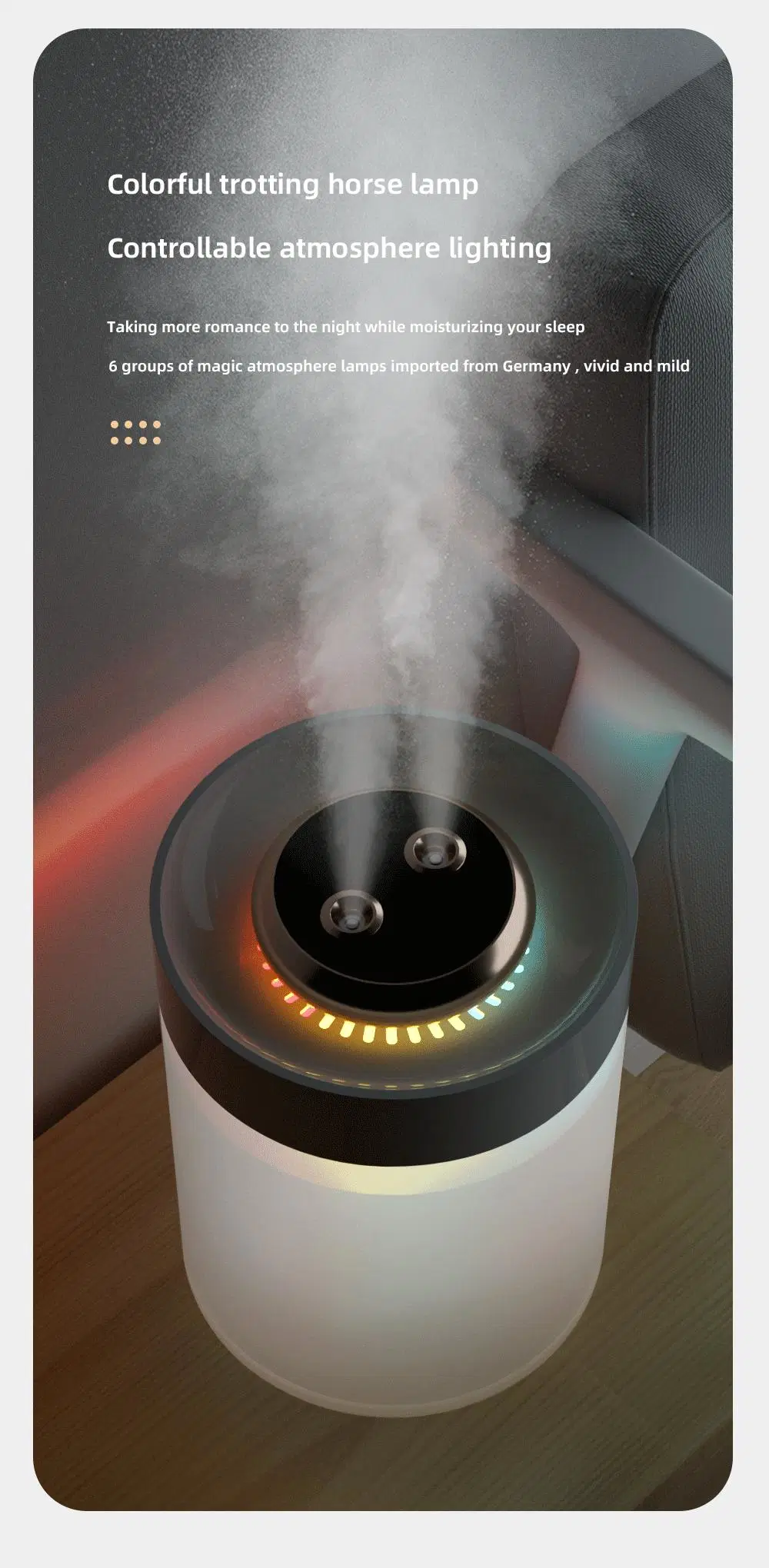 4.2L Dual Spray Big Steam Humidifier for Bedroom Large Room Home Use