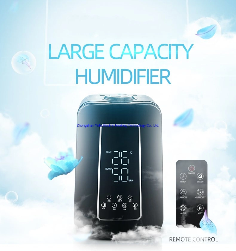 5L Yoga Use Air Humidifier Negative Ion Remote Control Heat Humidifier Double Nozzle Steam Humidifier