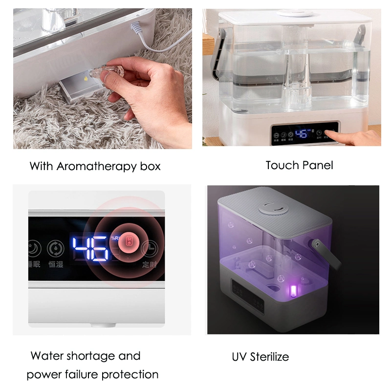 New 6L WiFi UV Large Bedroom Warm Steam and Cool Mist Ultrasonic Air Humidifiers with UVC Light Warm Mist Humidifiers