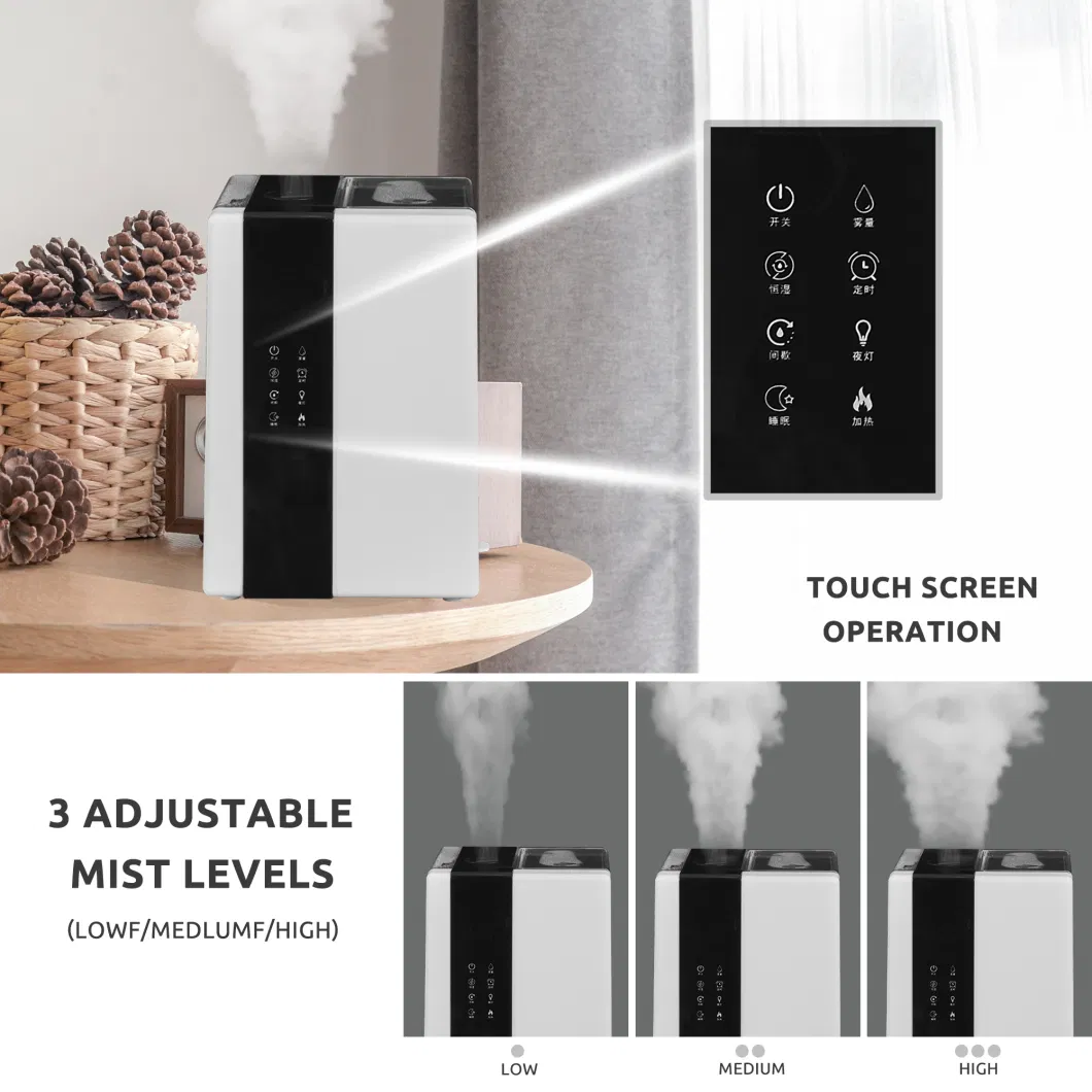 6L Large Capacity Top Fill Digital WiFi UV Heat Steam Warm and Cool Mist Ultrasonic Smart Humidifier for Bedroom Room