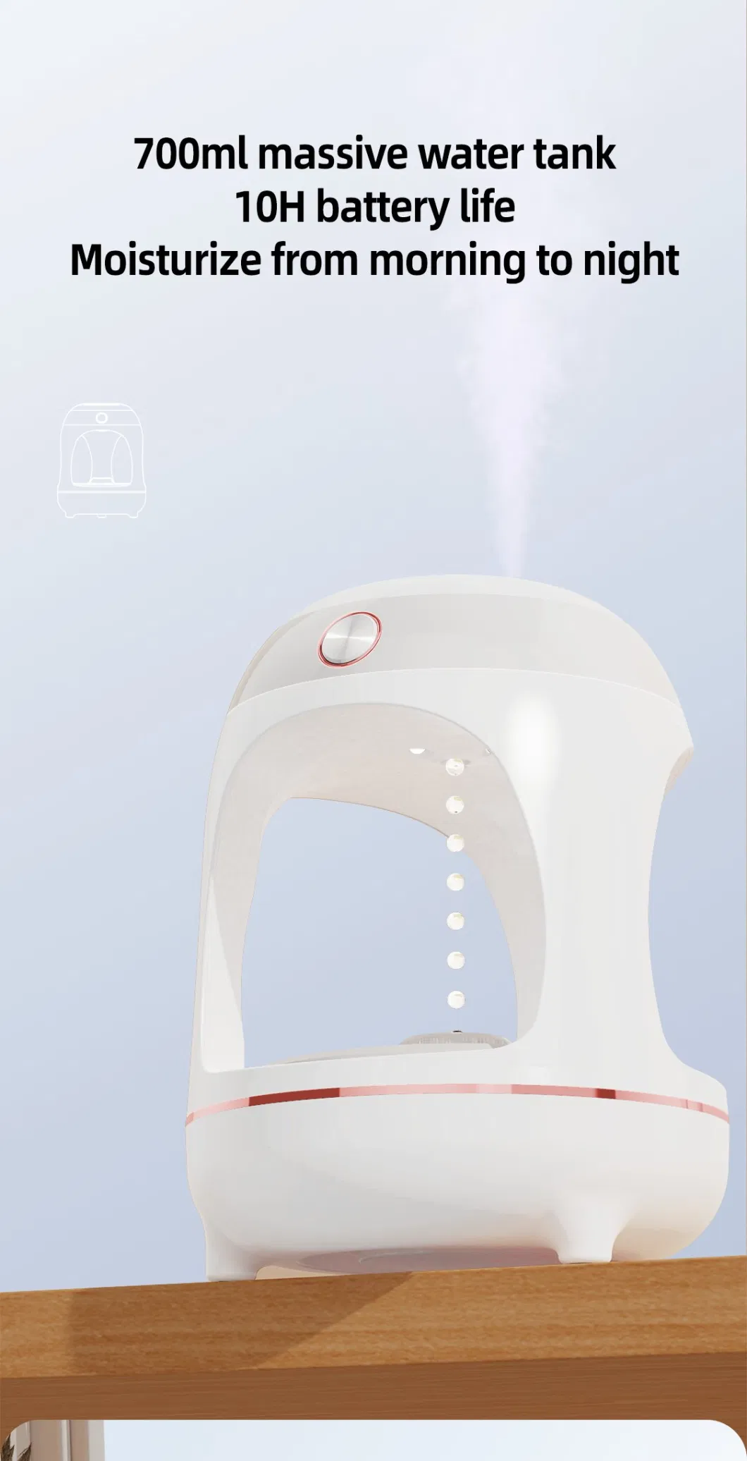 Rechargeable Home Small Steam Creative USB Ultrasonic Humidifier Mini Room Cool Mist Mak