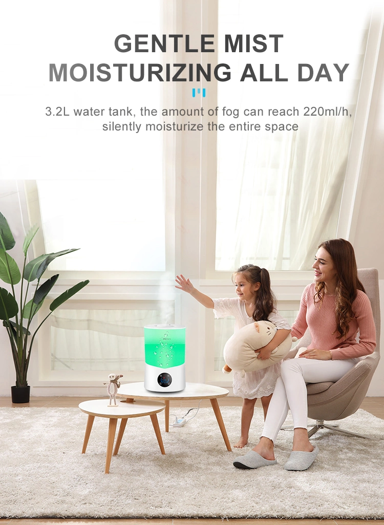 3.2L Large Capacity Portable Home Top Filling Air Evaporative Humidifier