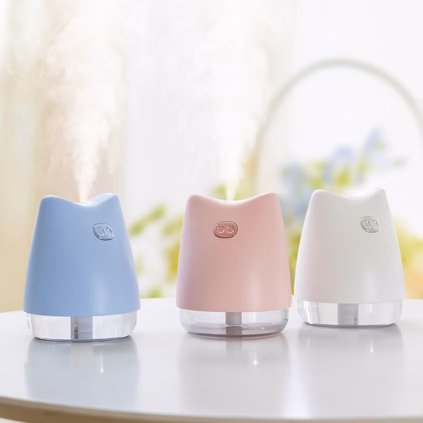 Topmate Mini USB Humidifier Cool Mist Ultrasonic Candle-Shape Air Humidifier Portable with Warm Night Light Auto Shut-off for Office Home and Car White