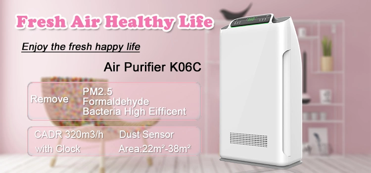 Japan DC Motor Home Appliances HEPA Filter Carbon Filter Tuya Kill Bacteria UVC Air Purifier with Digital Display