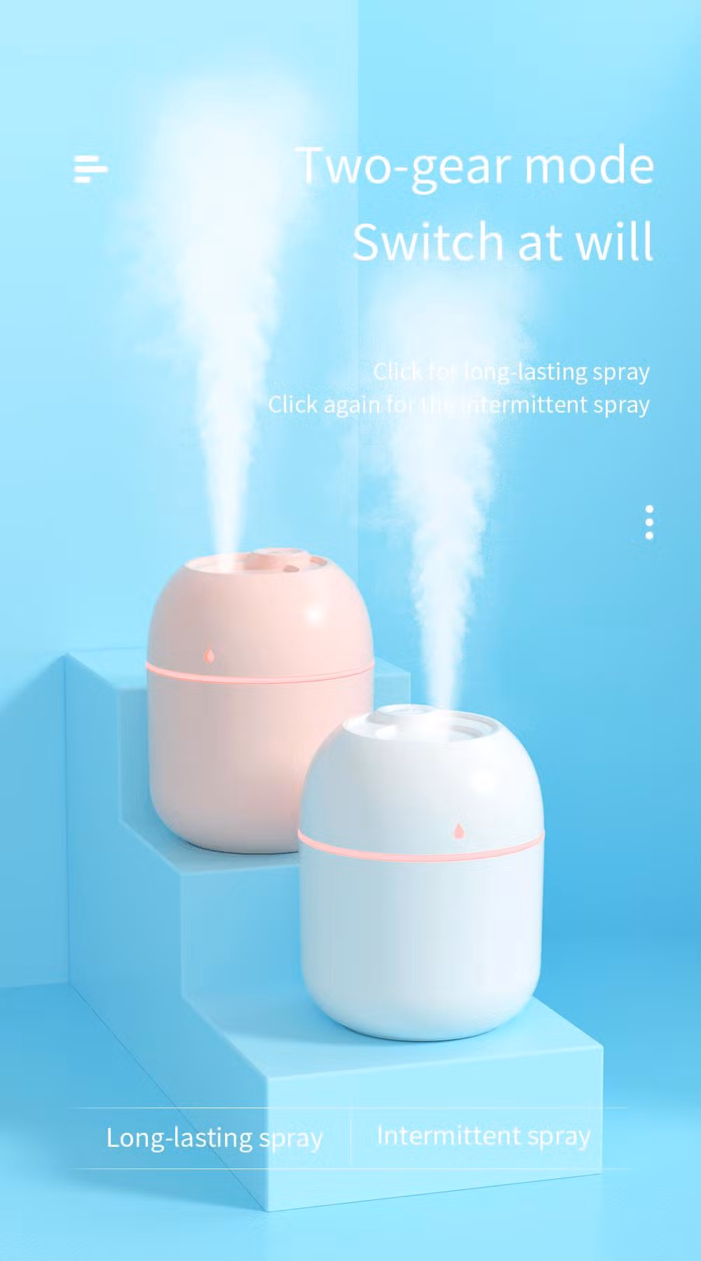 220ml Colorful Egg Second Generation USB Ultrasonic Mini Car Cool Mist Warm Night Light Mute Air Conditioner Humidifier