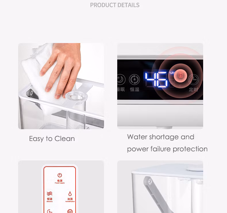 Smart New 6L Kc Certification Hybrid Top Fill Bedroom Large Warm and Cool Mist WiFi Steam Air Humidifier