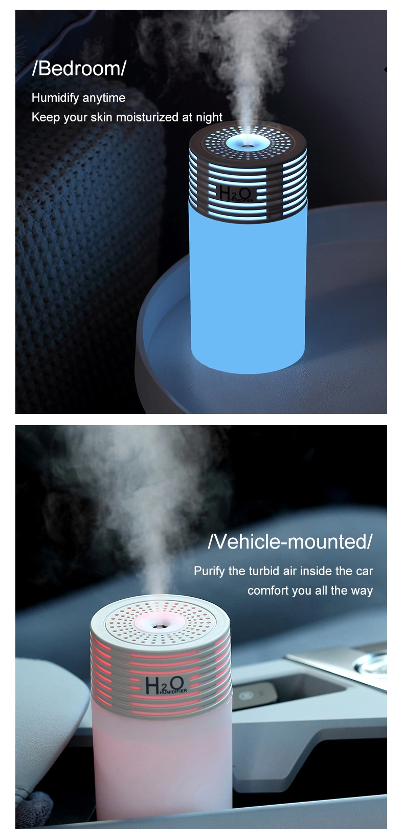 Automatic Nano Spray Automobile Ultrasonic Humidifier USB Portable Large Capacity Household Automobile Air Humidifier