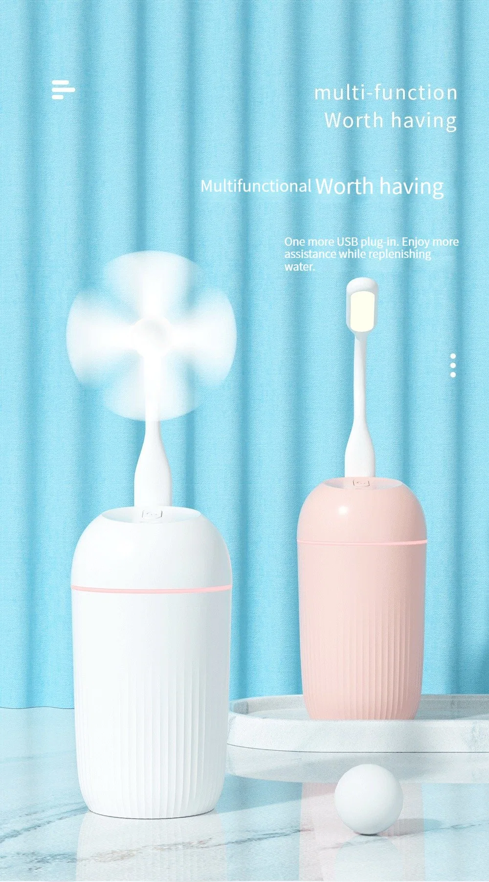 420ml USB Silent Air Humidifier Ultrasonic Aromatherapy Cool Mist with Colorful Night Light Humidifier