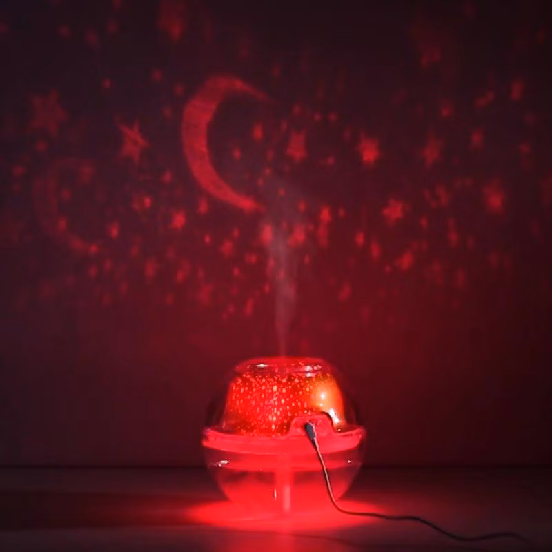 Cool Mist Portable USB Humidifier Travel Room Humidifier with Projector