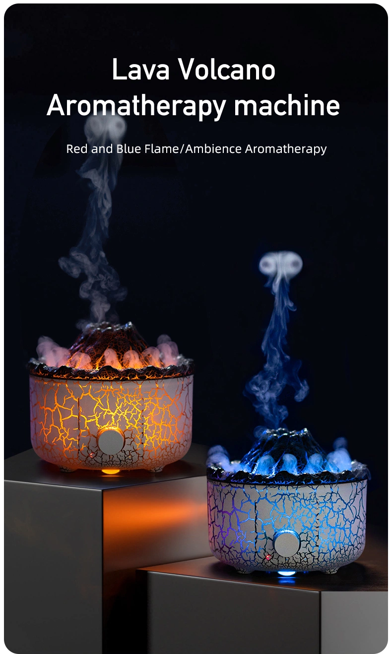 Household Flame Aromatherapy Machine Large Capacity Humidifier Essential Oil Seven-Color Light Humidifier