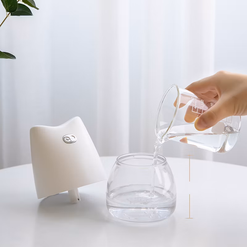 Topmate Mini USB Humidifier Cool Mist Ultrasonic Candle-Shape Air Humidifier Portable with Warm Night Light Auto Shut-off for Office Home and Car White