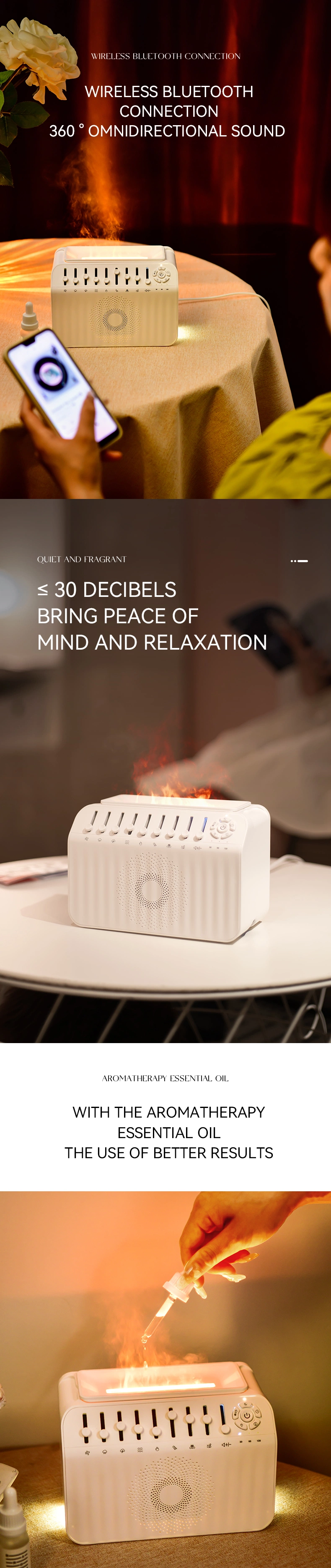 3D Flame Effect Aroma Diffuser Fire Humidifier Diffuser Air Humidifiers