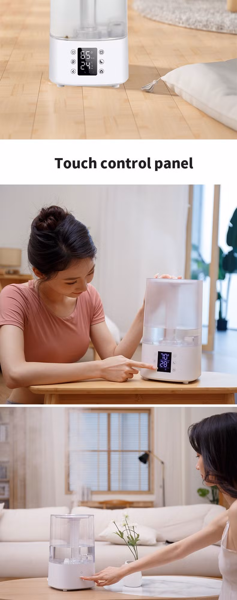 4L Top Fill Big Steam Cool Warm Mist Heat Large Umidificador H2O Humificador Ultrasonic Humidifier Humidifier