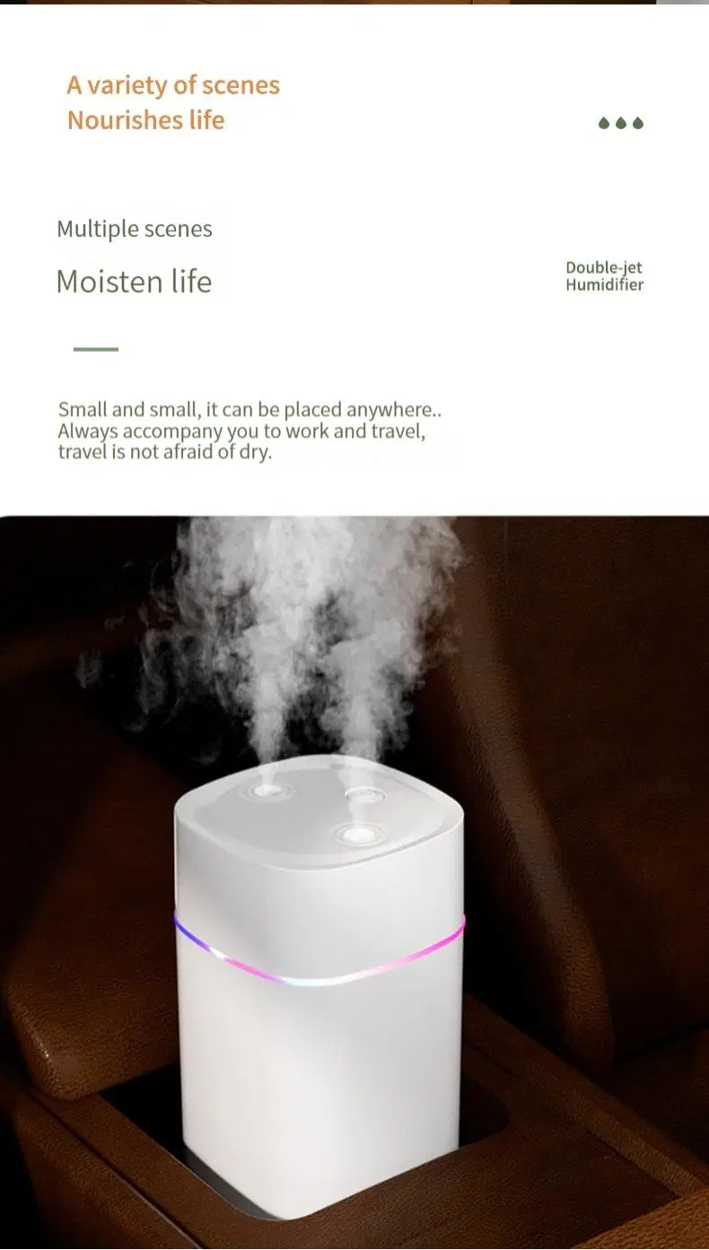 2022 Environmental Protection Material USB Air Aroma Humidifier Mini Car Humidifier