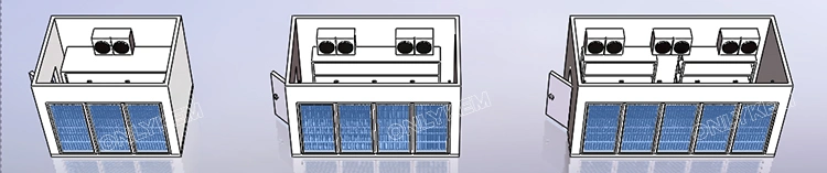 8 Glass Doors Display Cooler Walk in Cold Room for Supermarket