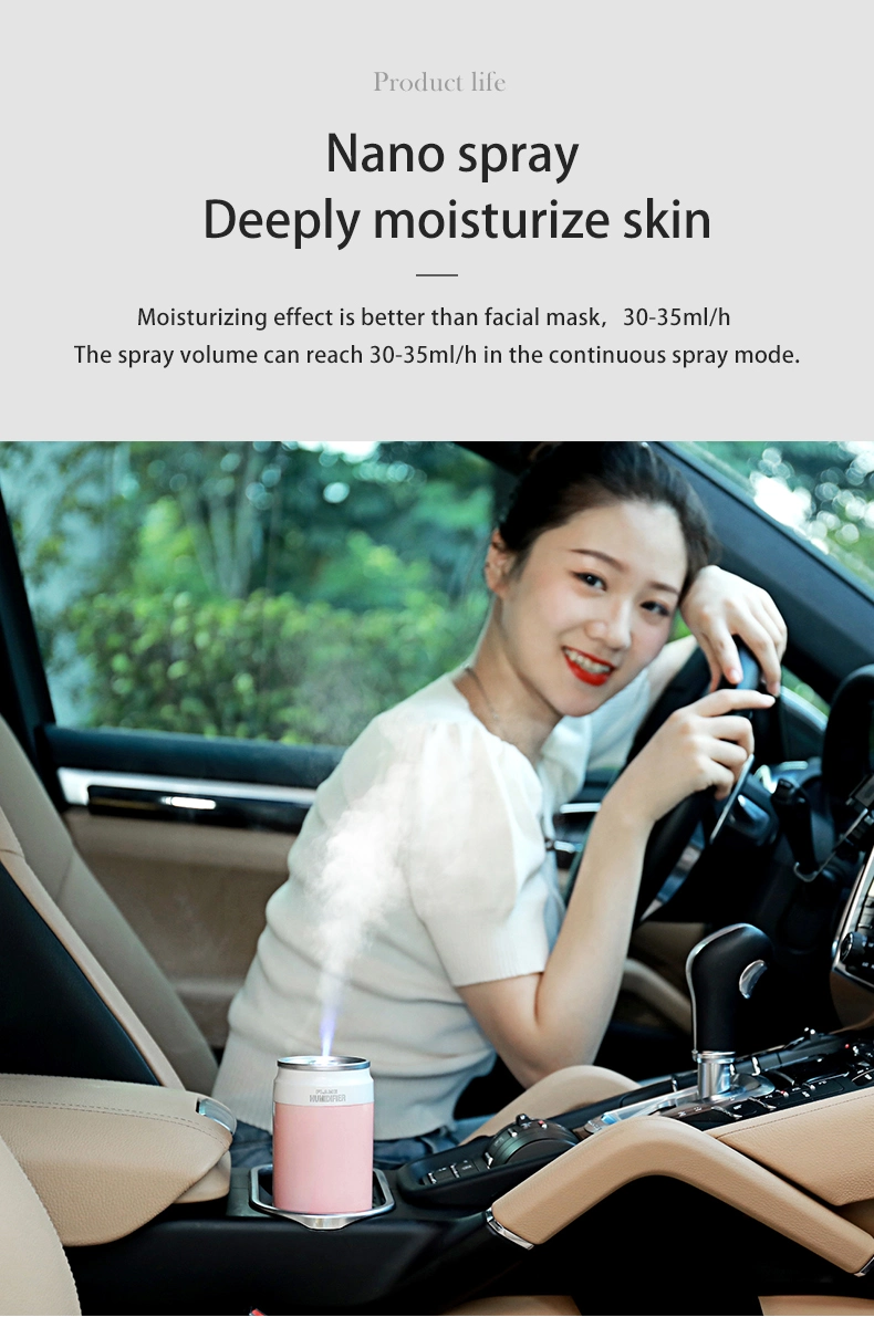 Coke Can Atomizer Home Office Desk Bedroom Mini Portable Vehicle Humidifier with Large Fog Volume