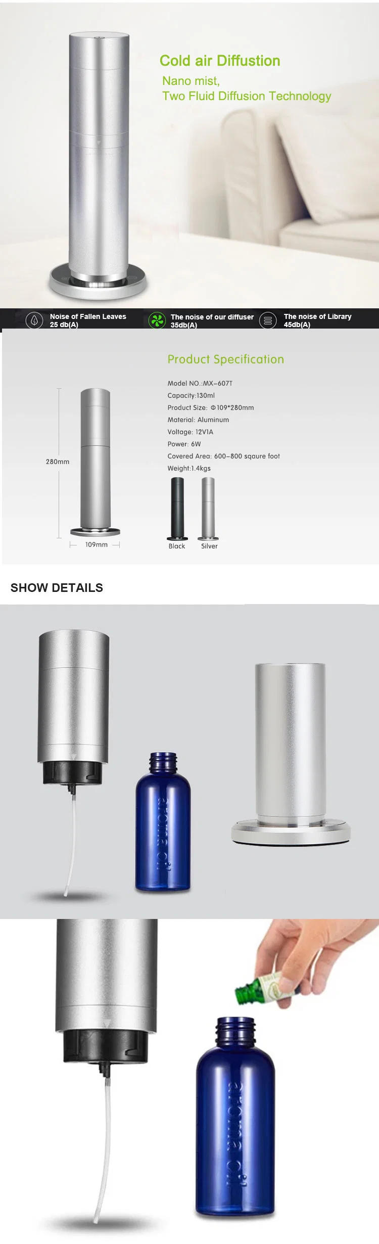 Commercial Scent Diffuser Portable Machine Scent WiFi Control Air Humidifier Diffuser