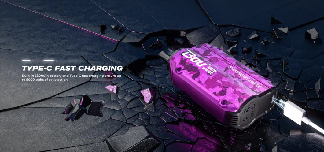 Europe Hot Sale 8000 Puffs Disposable Vape 18ml 5% Nicotine Quick Charge