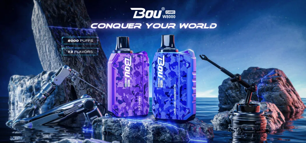 Hot Sell Disposable Vape 8000 Puff Vaporizer Bou Camo Disposable Vape