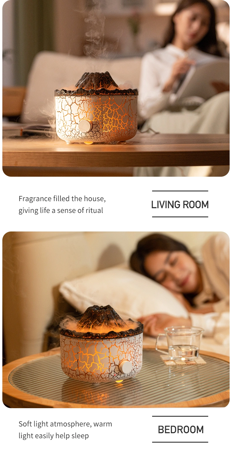 Seven Color Flame Humidifier Office Air Purifier Large Fog Volume Humidifier