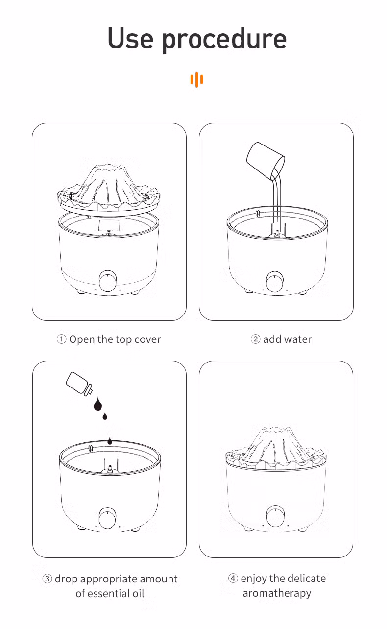 Two-Color Seven-Color Light Humidifier Office Desktop Flame Atmosphere Aromatreatment Machine Large-Capacity Humidifier