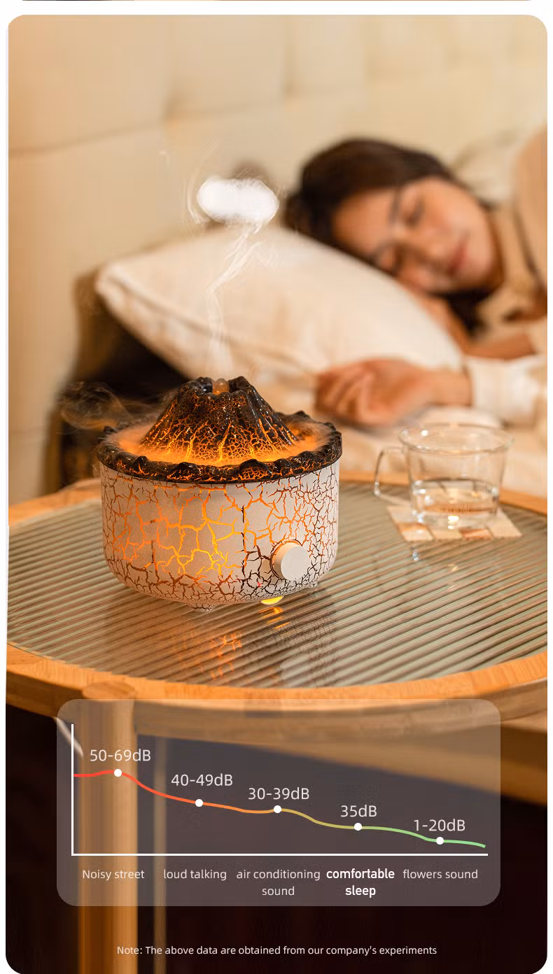 Two-Color Seven-Color Light Humidifier Office Desktop Flame Atmosphere Aromatreatment Machine Large-Capacity Humidifier