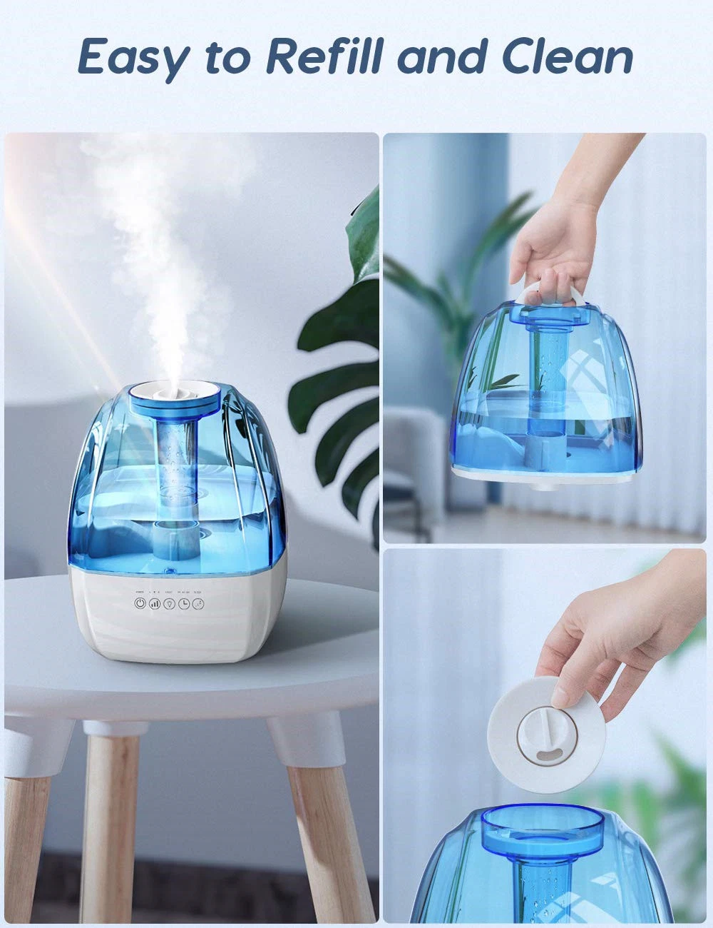 4.5L Personal Humidifiers with Adjustable Mist Mode for Home Bedroom