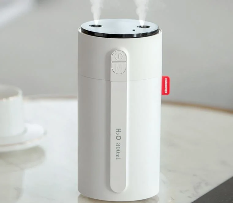 Home Portable 800ml USB Charging Double Jet Large Capacity Smart Sensor Humidifier