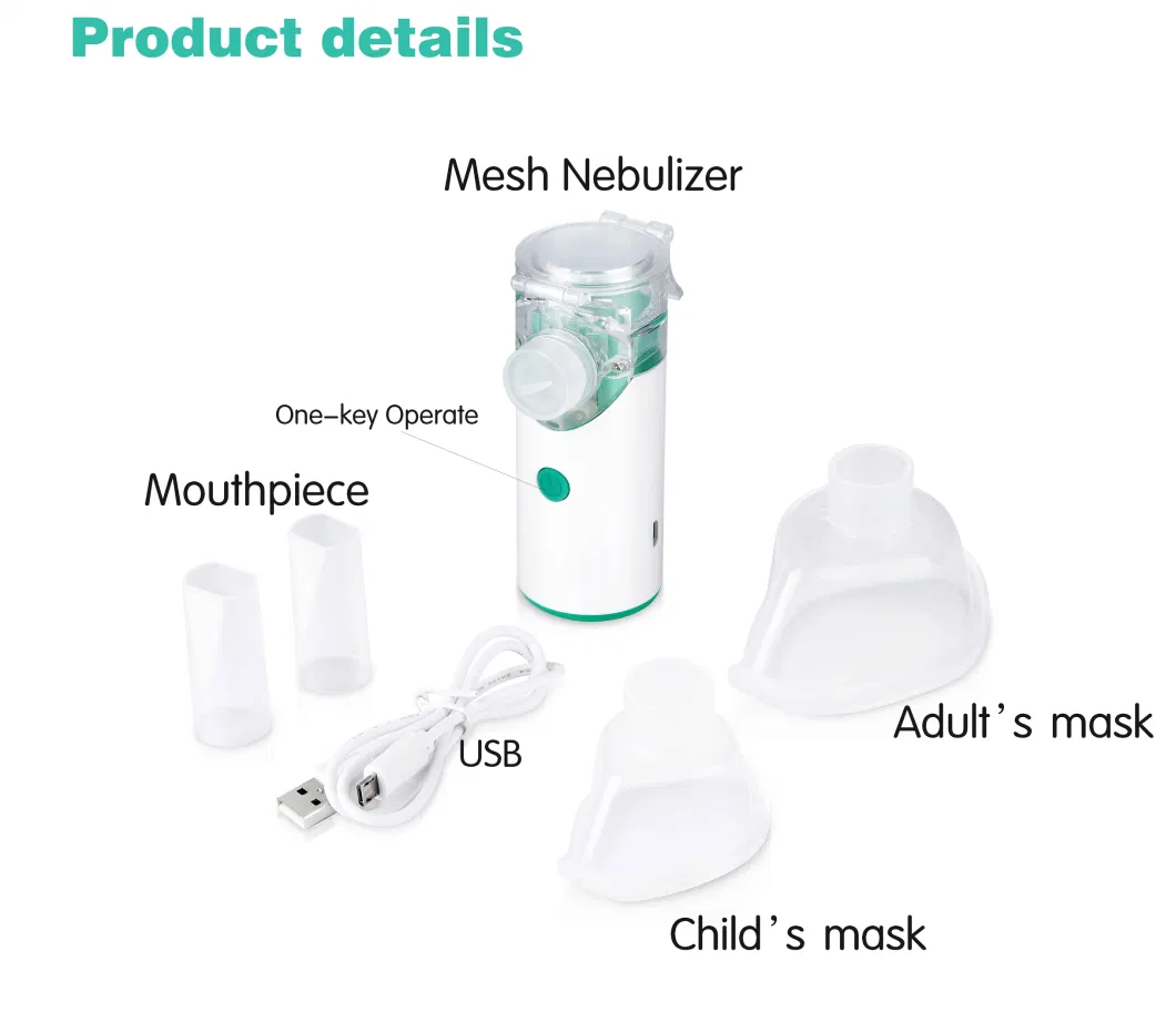 Portable USB Mini Nebulizer Rechargeable Battery Espirator Pocket Mesh Ultrasonic Nebulizer