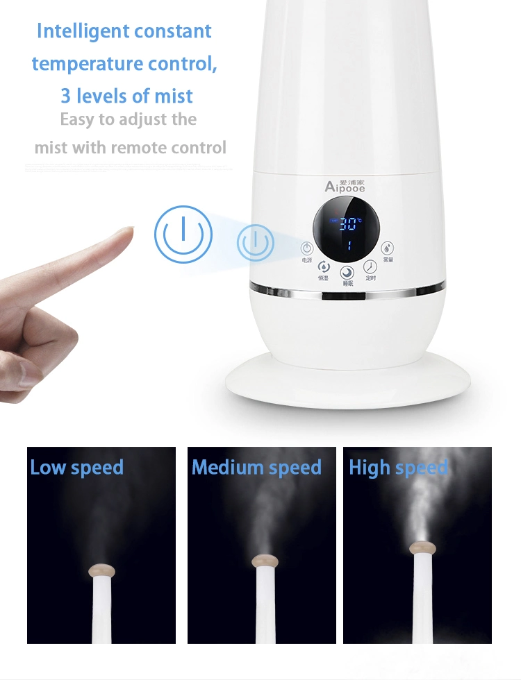 3L Intelligent Floor Standing Remote Control Humidifier Industrial with Timer Wooden Design