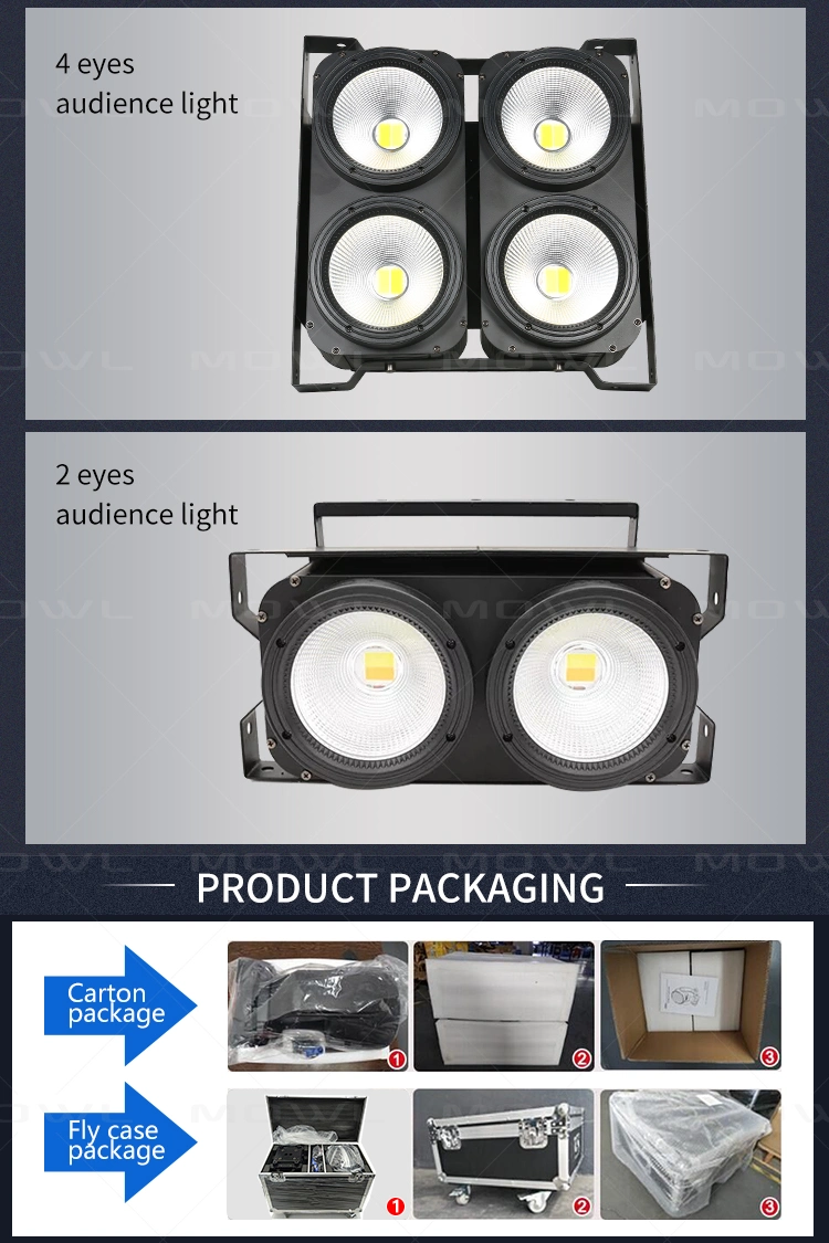 Stage Equip Lighting Warm White Cool White PAR COB 200W Audience Light 4 Eyes LED Stage Blinder Light