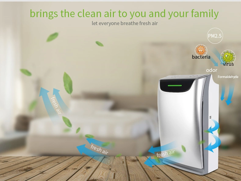 Quiet Room Air Cleaner Remove Pollen Allergies Bacterial Odor Multiple Filtering 2 in 1 Air Purifier Humidifier with Anion+UV Double Control System