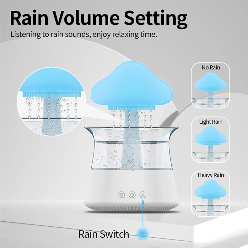 Humidifier for Bedroom Large Room Rain Cloud Humidifier Water Drip Mushroom