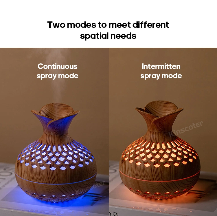 7 Color LED Night Light USB Wood Grain Ultrasonic Humidifier for Home