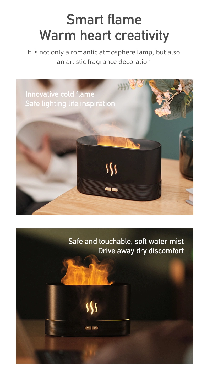 USB Desktop Purifier 3D Simulation of Home Aromatreatment Machine Colorful Flame Humidifier