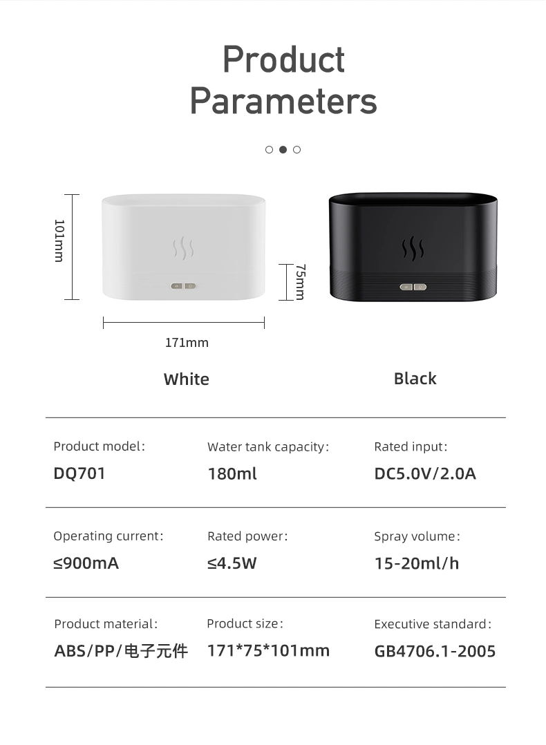 USB Desktop Purifier 3D Simulation of Home Aromatreatment Machine Colorful Flame Humidifier